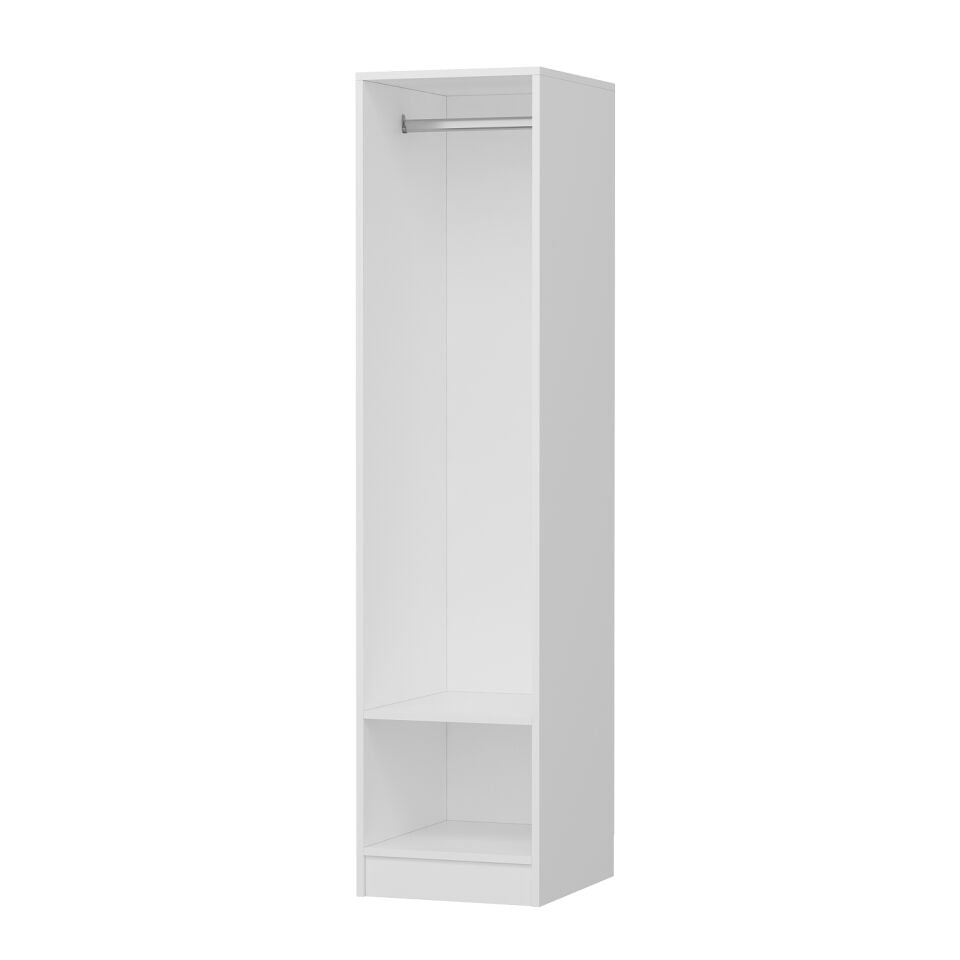 Minar Kale 1 Kapaklı Dolap Mebran Panjur 210CM - Beyaz/Kumtaşı - Askılıklı