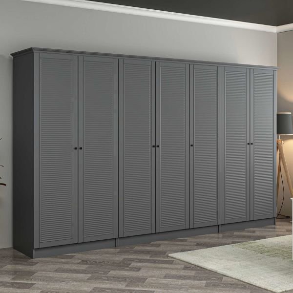 Kale 7 Kapaklı 2Ç Taçlı Dolap Antrasit Mebran Panjur Antrasit