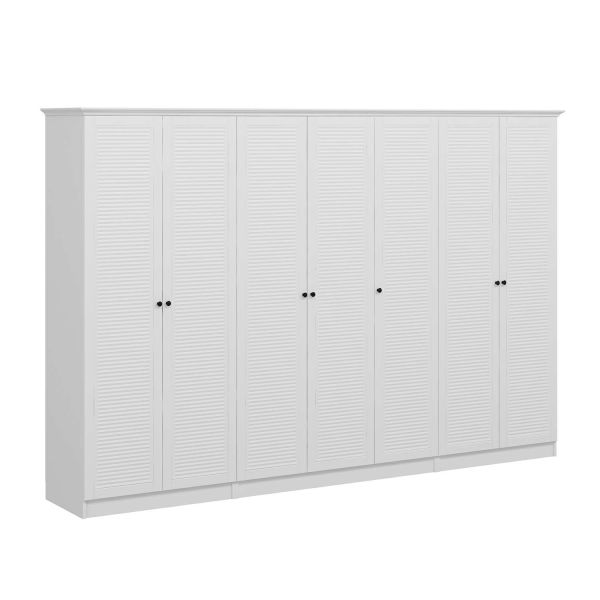 Kale 7 Kapaklı 2Ç Taçlı Dolap Beyaz Mebran Panjur Beyaz