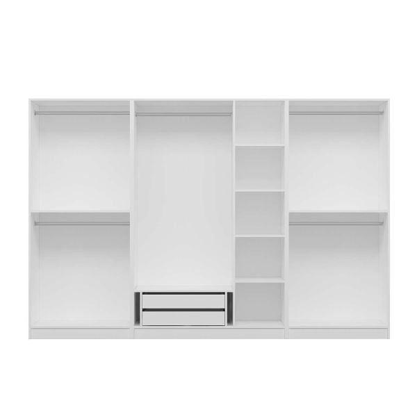 Kale 7 Kapaklı 2Ç Taçlı Dolap Beyaz Mebran Panjur Beyaz