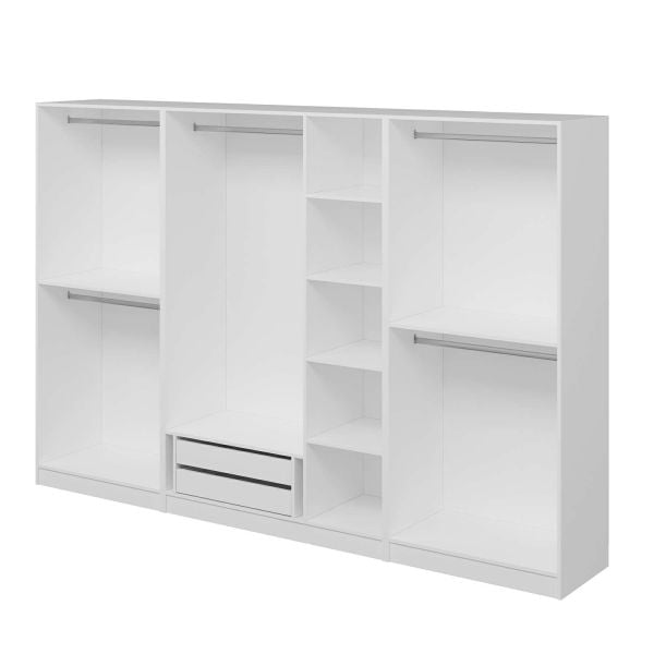 Kale 7 Kapaklı 2Ç Taçlı Dolap Beyaz Mebran Panjur Beyaz