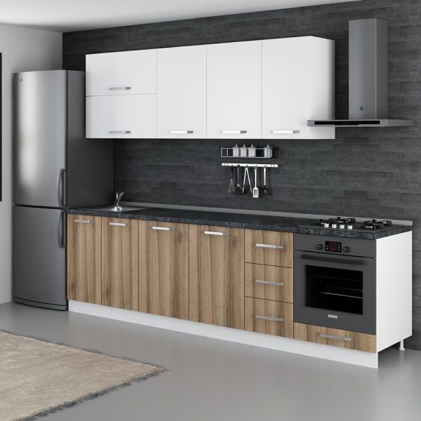 Minar 280 Cm Mutfak Dolabı Beyaz Dore 280-D6
