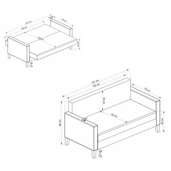 Alkon İkili Koltuk Bej