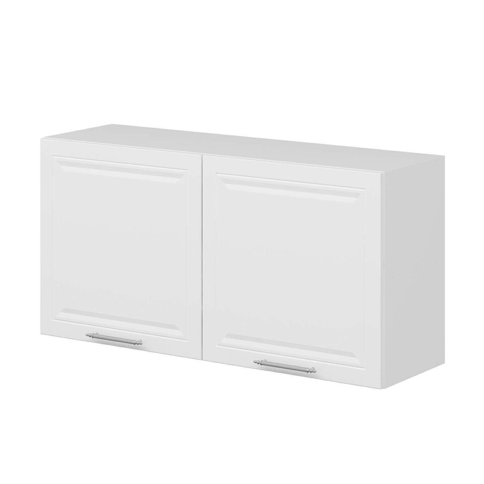 Alvinka Mutfak Modül Mbr_C Üst 2Dk1R 120-H60Cm Dolap Beyaz Beyaz Mdf