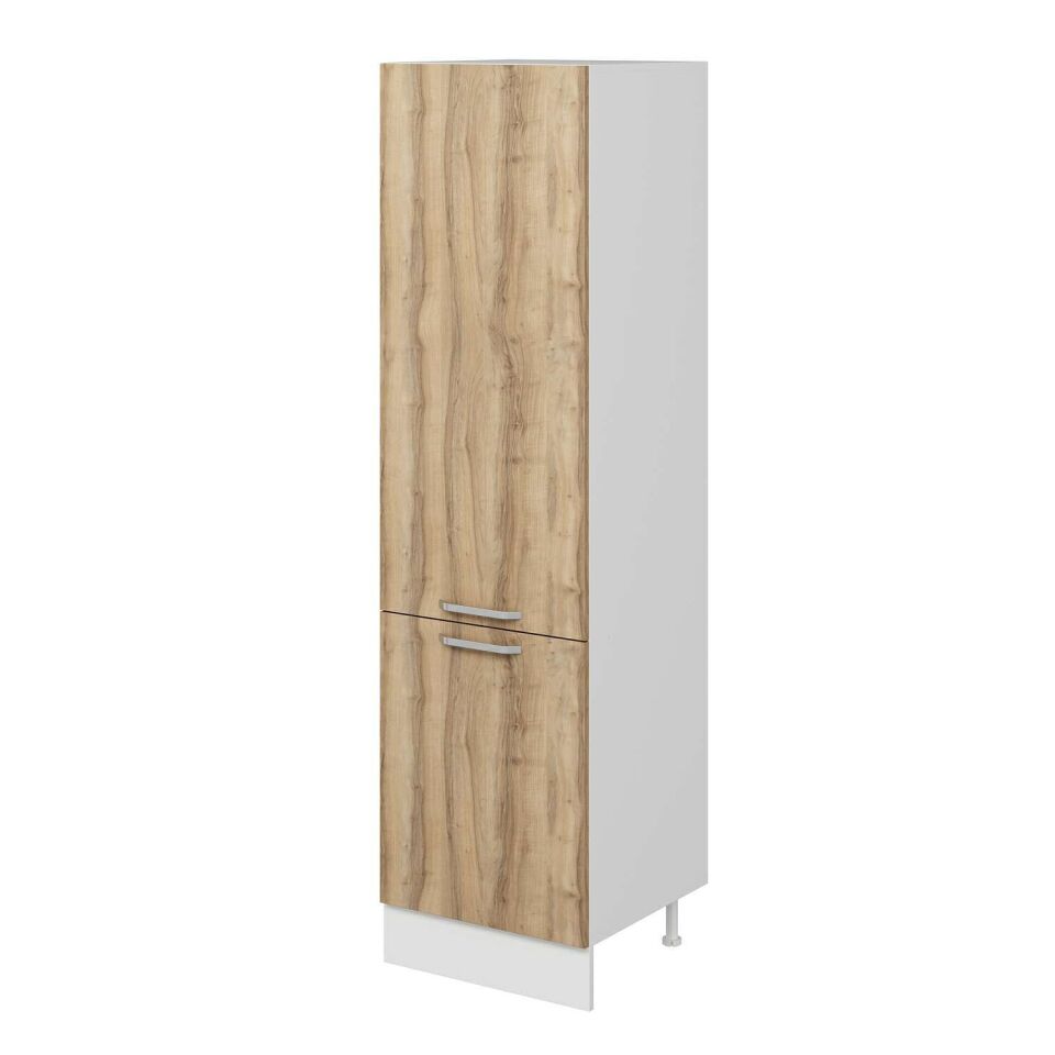Alvinka Mutfak Modül Duz 60-H222Cm Boy Dolabı Beyaz Dore Mdf