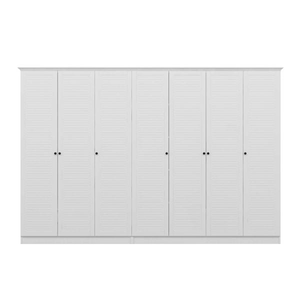 Kale 7 Kapaklı 4Ç Taçlı Dolap Beyaz Mebran Panjur Beyaz