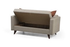 Polya İkili Koltuk Bej