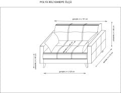 Polya İkili Koltuk Bej