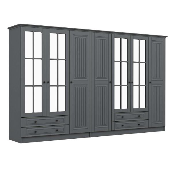 Kale 7 Kapaklı 4Ç Taçlı Dolap Mebran İlkbahar Antrasit