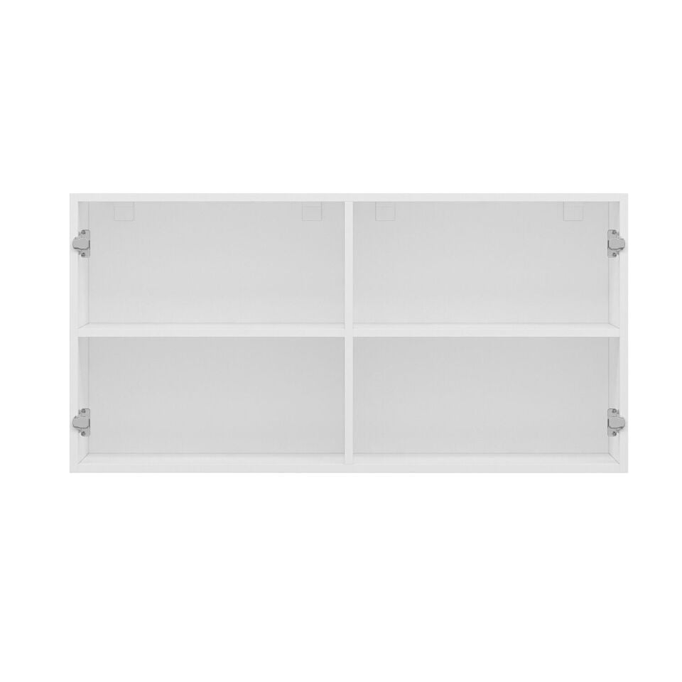 Alvinka Mutfak Modül Mbr_C Üst 2Dk1R 120-H60Cm Dolap Cam Beyaz Beyaz Mdf