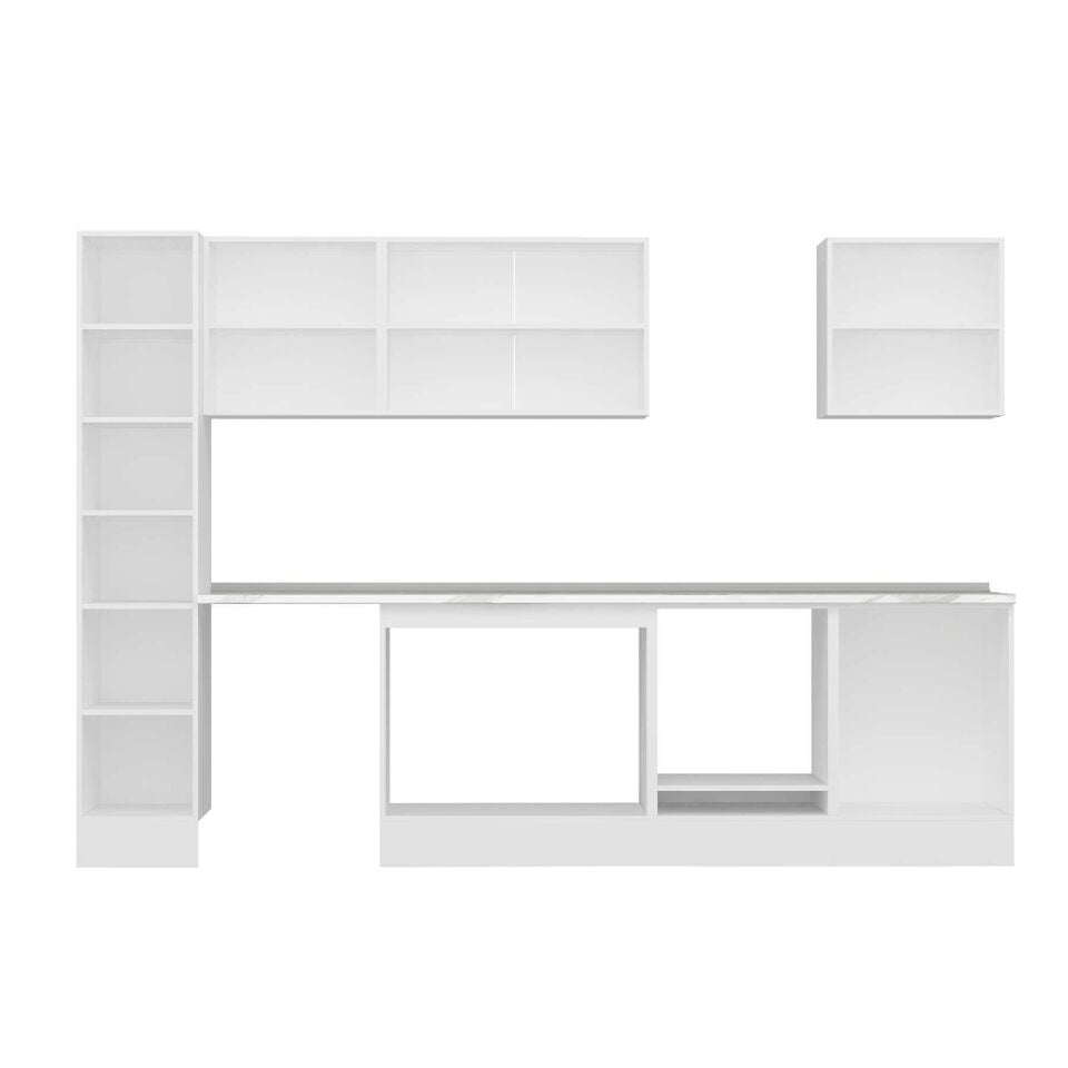 Alvinka 300X210 Cm High Gloss Mutfak Dolabı Mb-E80B40S60-2 High Gloss | Beyaz - Mdf