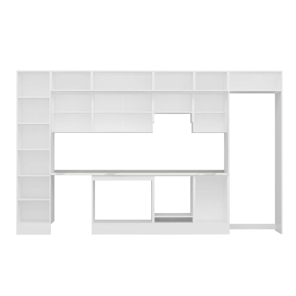 Alvinka 390X240 Cm High Gloss Mutfak Dolabı Mbb-E90B50S50-1 High Gloss | Beyaz - Mdf