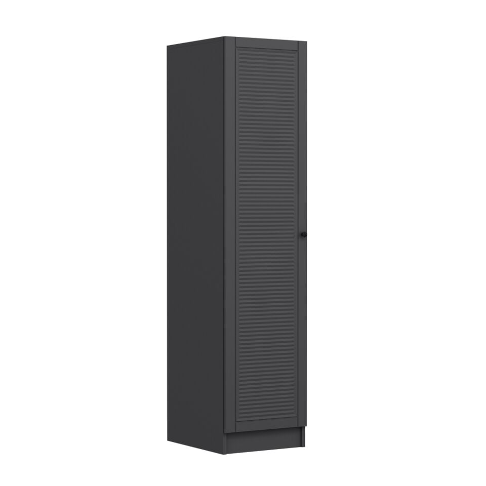 Minar Kale 1 Kapaklı Dolap Mebran Panjur 210CM - Antrasit/Antrasit - Raflı