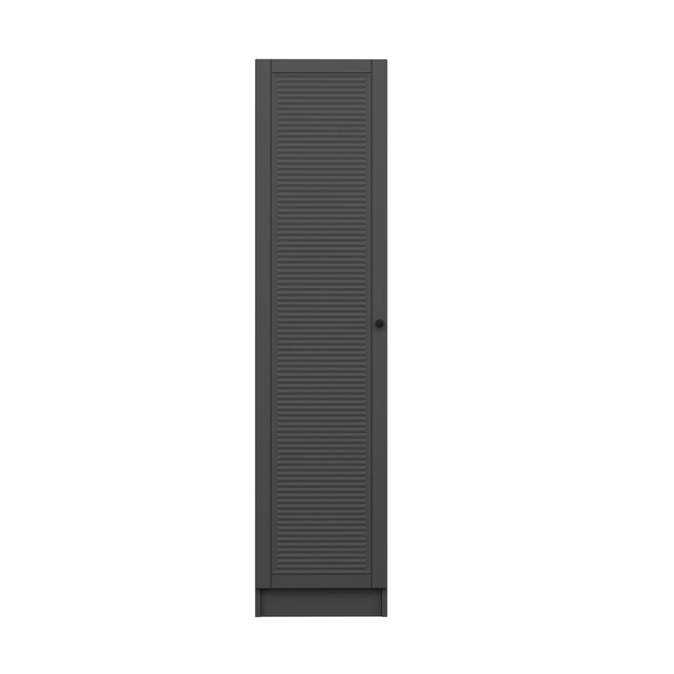 Minar Kale 1 Kapaklı Dolap Mebran Panjur 210CM - Antrasit/Antrasit - Raflı