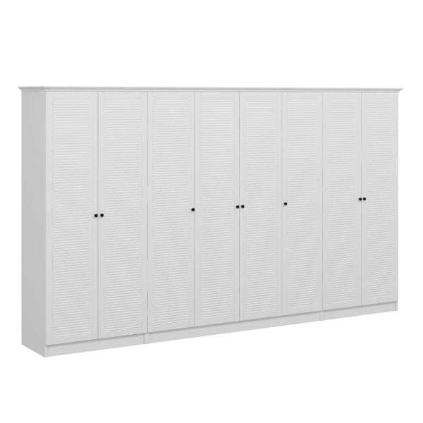 Kale 8 Kapaklı 2Ç Taçlı Dolap Beyaz Mebran Panjur Beyaz