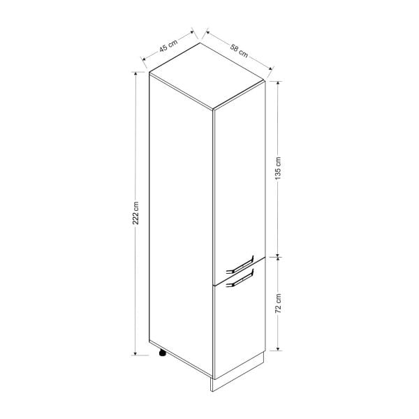 Minar 45 Cm Mutfak Boy Dolabı - Beyaz/Dore D45-D1