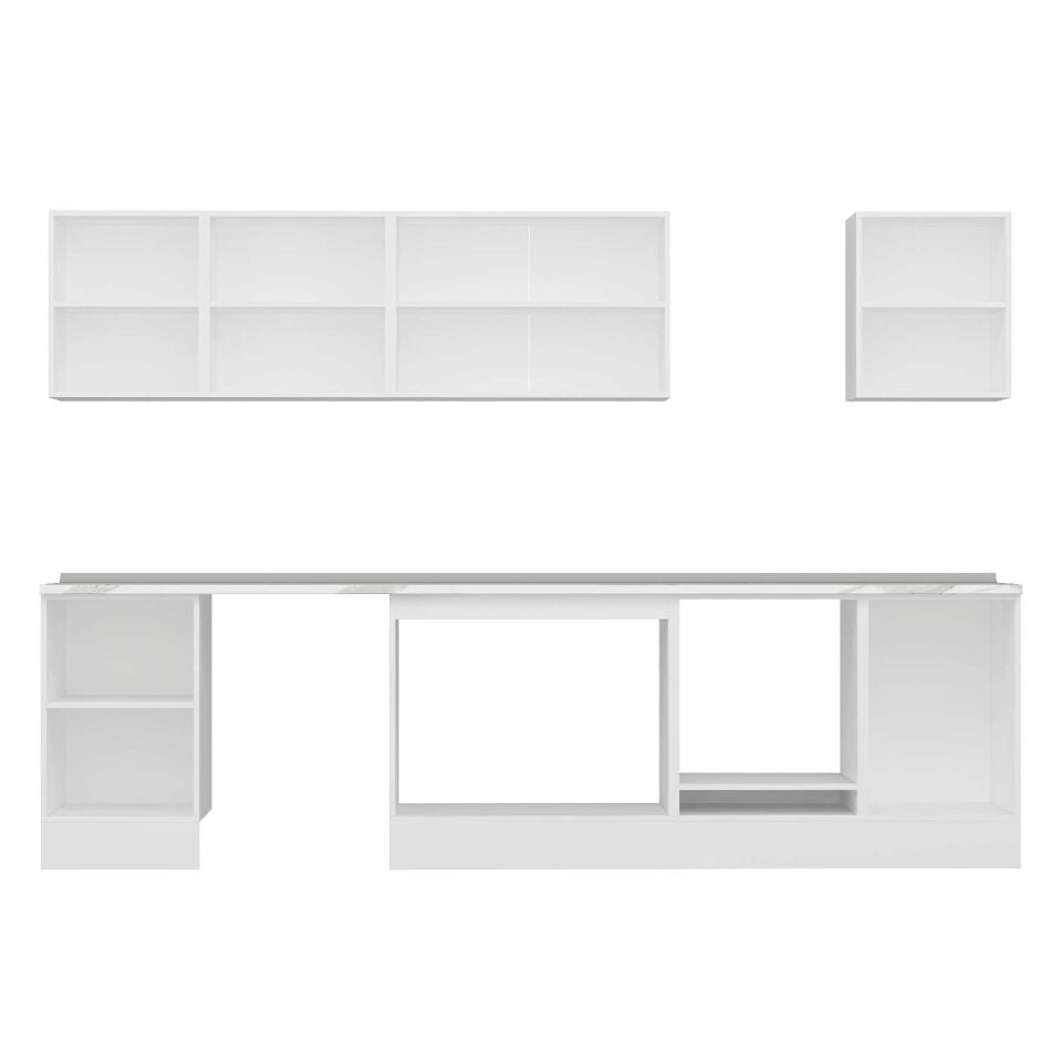 Alvinka 300X210 Cm Klasik Mebran Mutfak Dolabı M-E80S50S50-3 Mebran | Beyaz - Suntalam