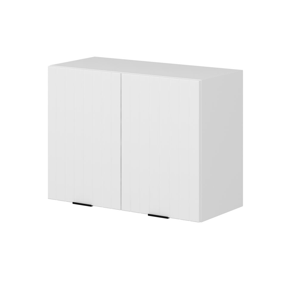 Alvinka Mutfak Modül Mbr_B Üst 2Dk1R 80-H60Cm Dolap Beyaz Beyaz Mdf