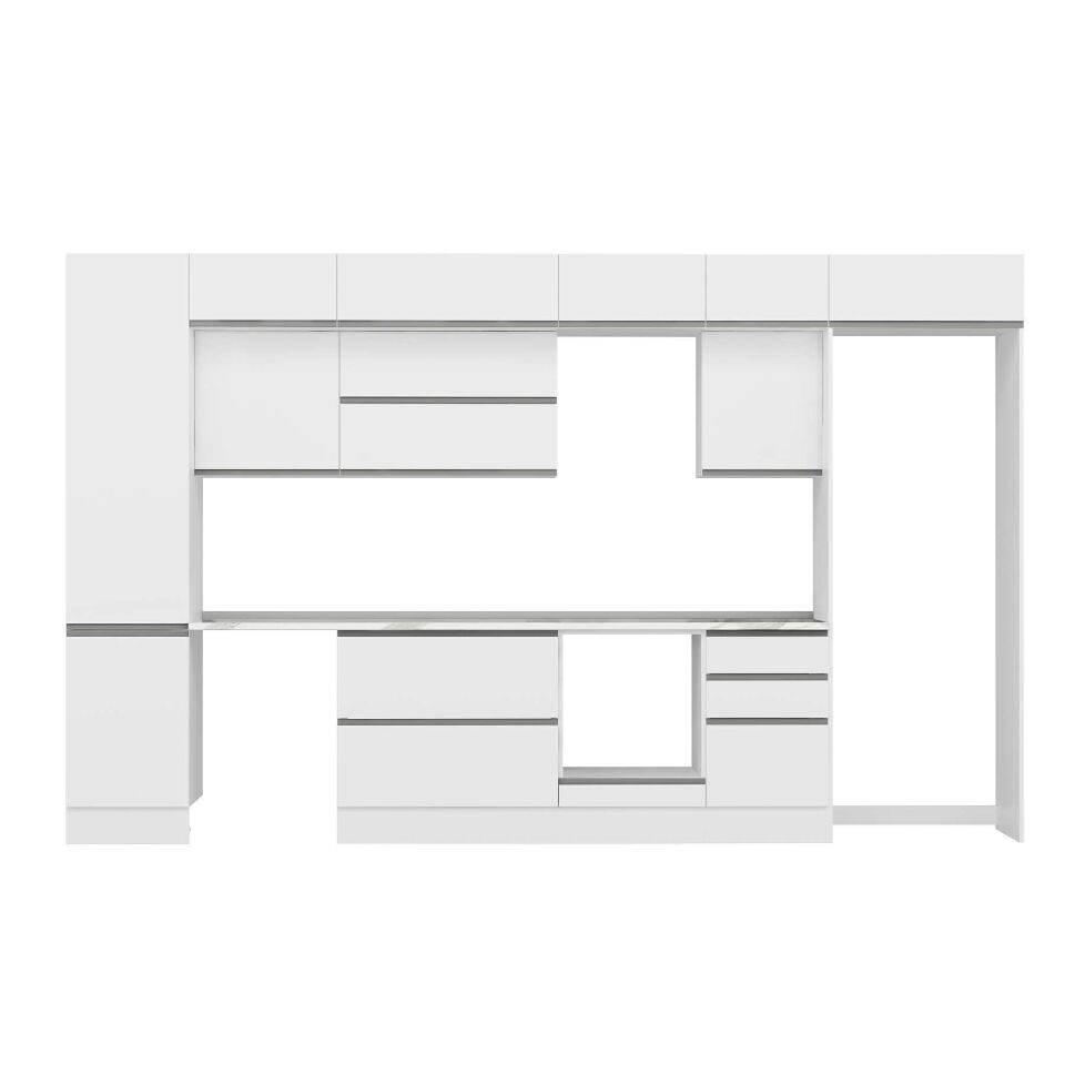 Alvinka 390X240 Cm High Gloss Mutfak Dolabı Mbb-E90B50S50-2 High Gloss | Beyaz - Mdf