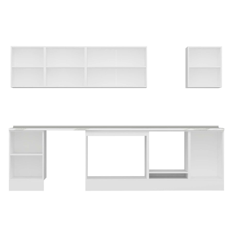 Alvinka 300X210 Cm Klasik Mebran Mutfak Dolabı M-E80S50S50-3 Mebran | Antrasit - Suntalam