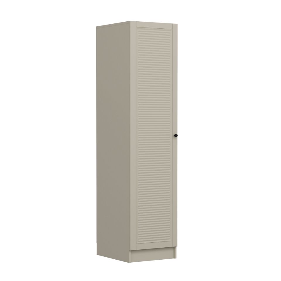 Minar Kale 1 Kapaklı Dolap Mebran Panjur 210CM - Kumtaşı/Kumtaşı - Raflı