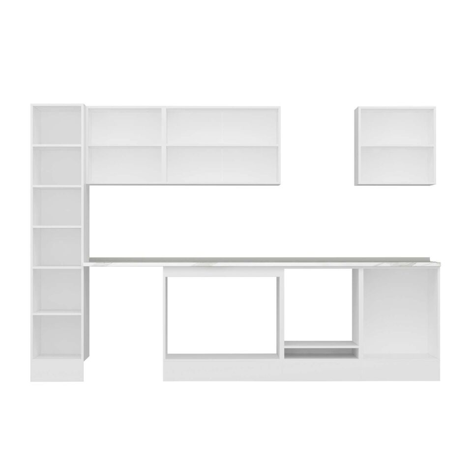 Alvinka 300X210 Cm High Gloss Mutfak Dolabı Mb-E80B40S60-3 High Gloss | Antrasit - Mdf