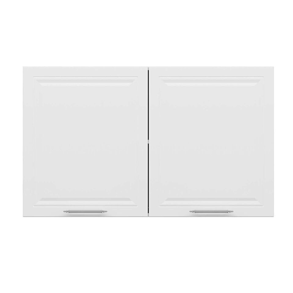 Alvinka Mutfak Modül Mbr_C Üst 2Dk1R 120-H72Cm Dolap Beyaz Beyaz Mdf