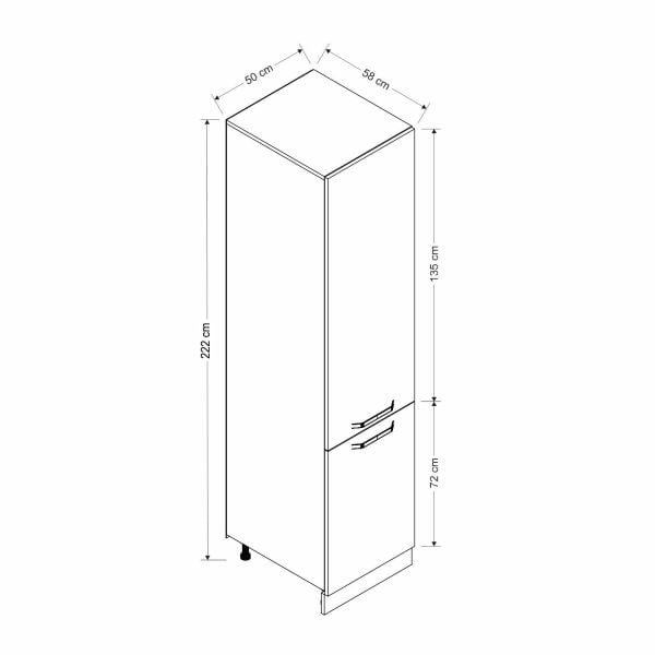 Minar 50 Cm Mutfak Boy Dolabı - Beyaz/Dore D50-D1