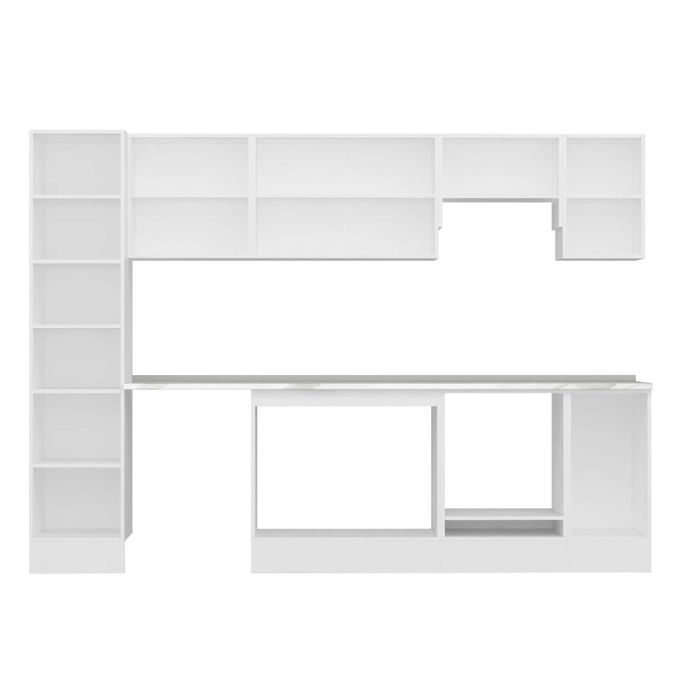 Alvinka 285X210 Cm High Gloss Mutfak Dolabı Mb-E80B45S40-1 High Gloss | Antrasit - Suntalam