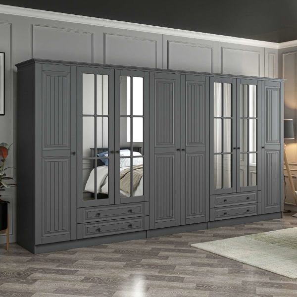 Kale 8 Kapaklı 4Ç Taçlı Dolap Mebran İlkbahar Antrasit