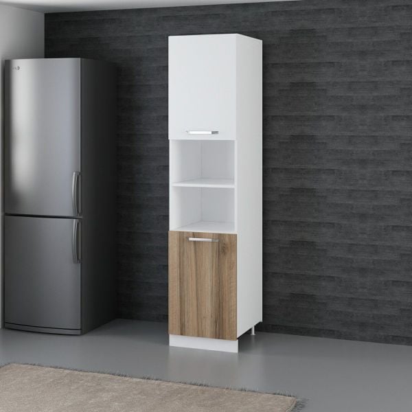 Minar 50 Cm Mutfak Boy Dolabı - Beyaz/Dore D50-D2