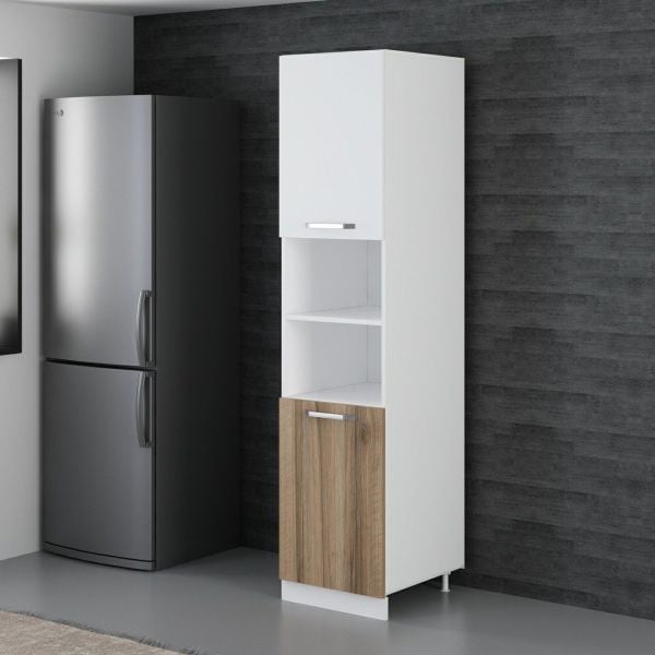 Minar 50 Cm Mutfak Boy Dolabı - Beyaz/Dore D50-D2