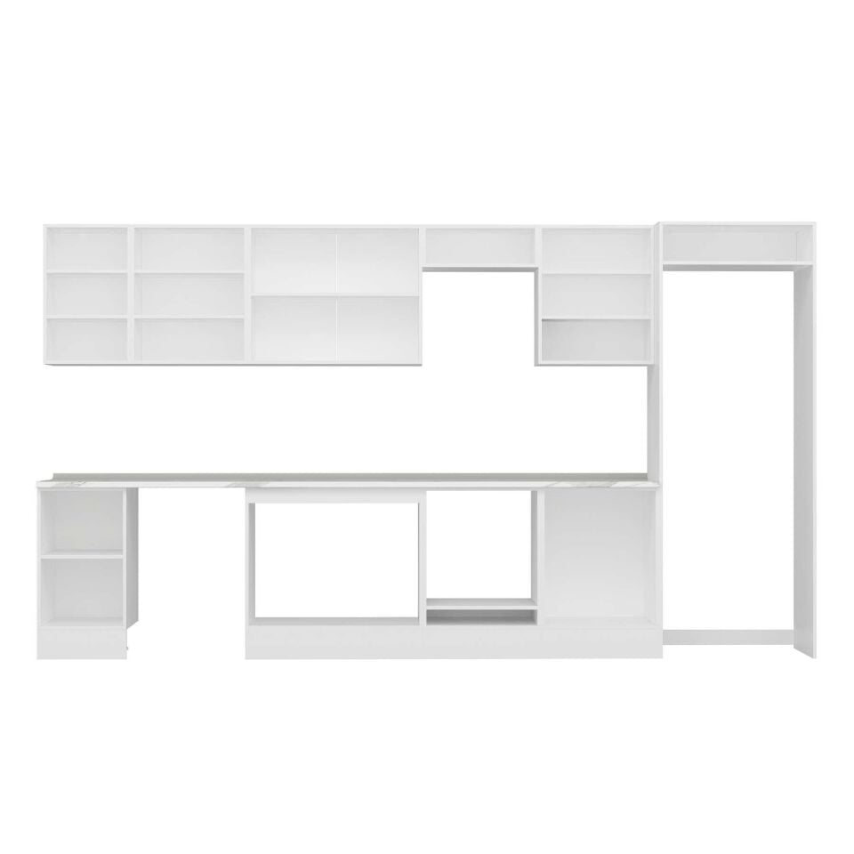 Alvinka 395X222 Cm High Gloss Mutfak Dolabı Mb-E90S45S60-2 High Gloss | Antrasit - Mdf