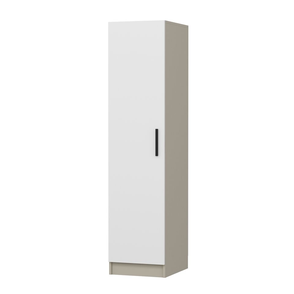 Minar Kale 1 Kapaklı Dolap 190CM - Kumtaşı/Beyaz - Askılıklı