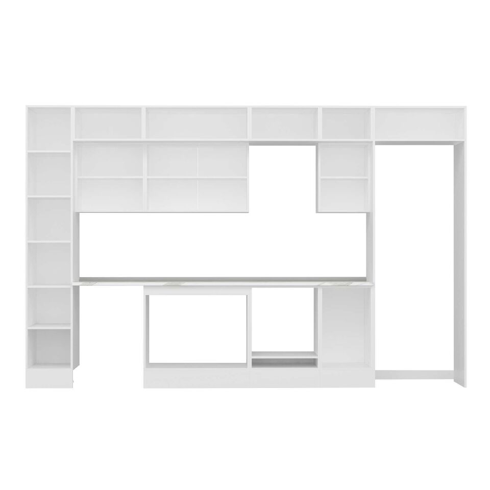Alvinka 375X240 Cm Klasik Mebran Mutfak Dolabı Mbb-E90B40S45-3 Mebran | Kumtaşı - Suntalam
