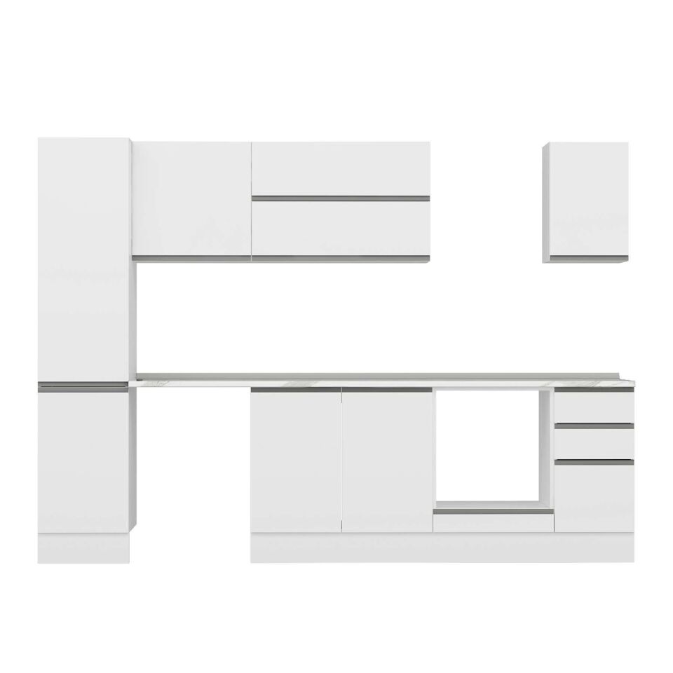 Alvinka 285X210 Cm High Gloss Mutfak Dolabı Mb-E80B45S40-2 High Gloss | Beyaz - Mdf