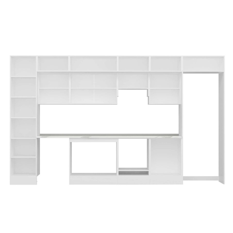 Alvinka 400X240 Cm High Gloss Mutfak Dolabı Mbb-E90B50S60-1 High Gloss | Beyaz - Mdf