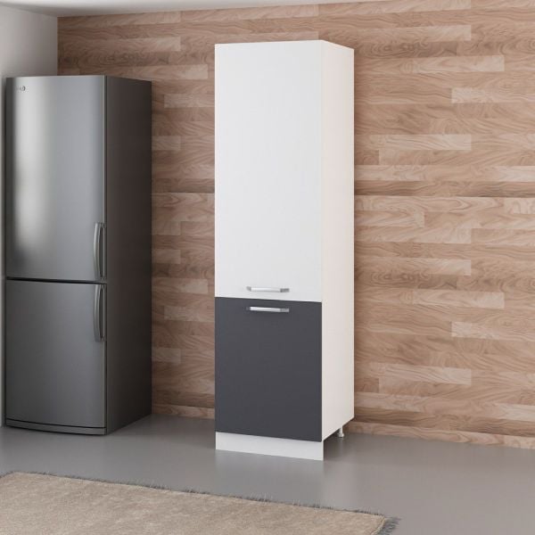 Minar 60 Cm Mutfak Boy Dolabı - Beyaz/Antrasit D60-A1