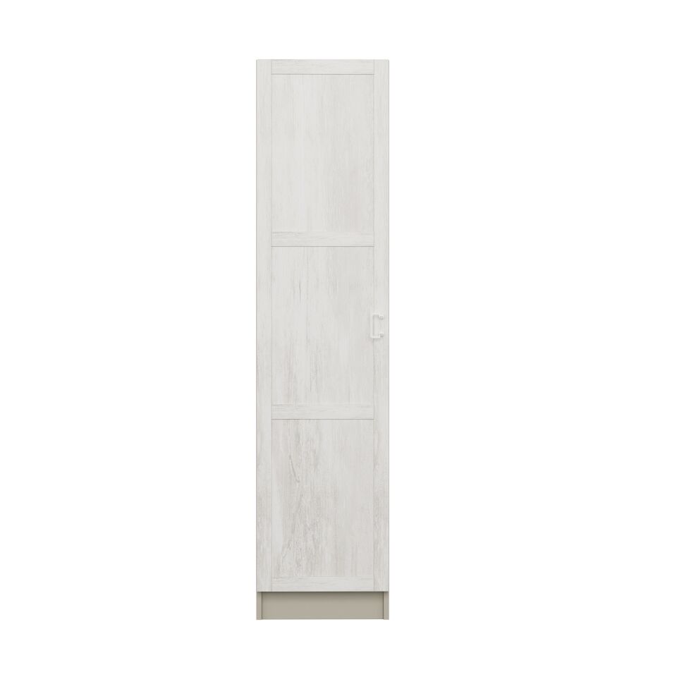 Minar Kale 1 Kapaklı Dolap 190CM - Kumtaşı/Eskitme Beyaz - Askılıklı