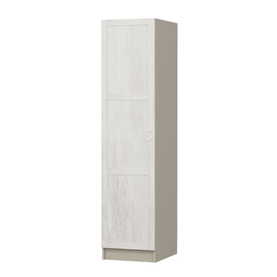 Minar Kale 1 Kapaklı Dolap 190CM - Kumtaşı/Eskitme Beyaz - Askılıklı