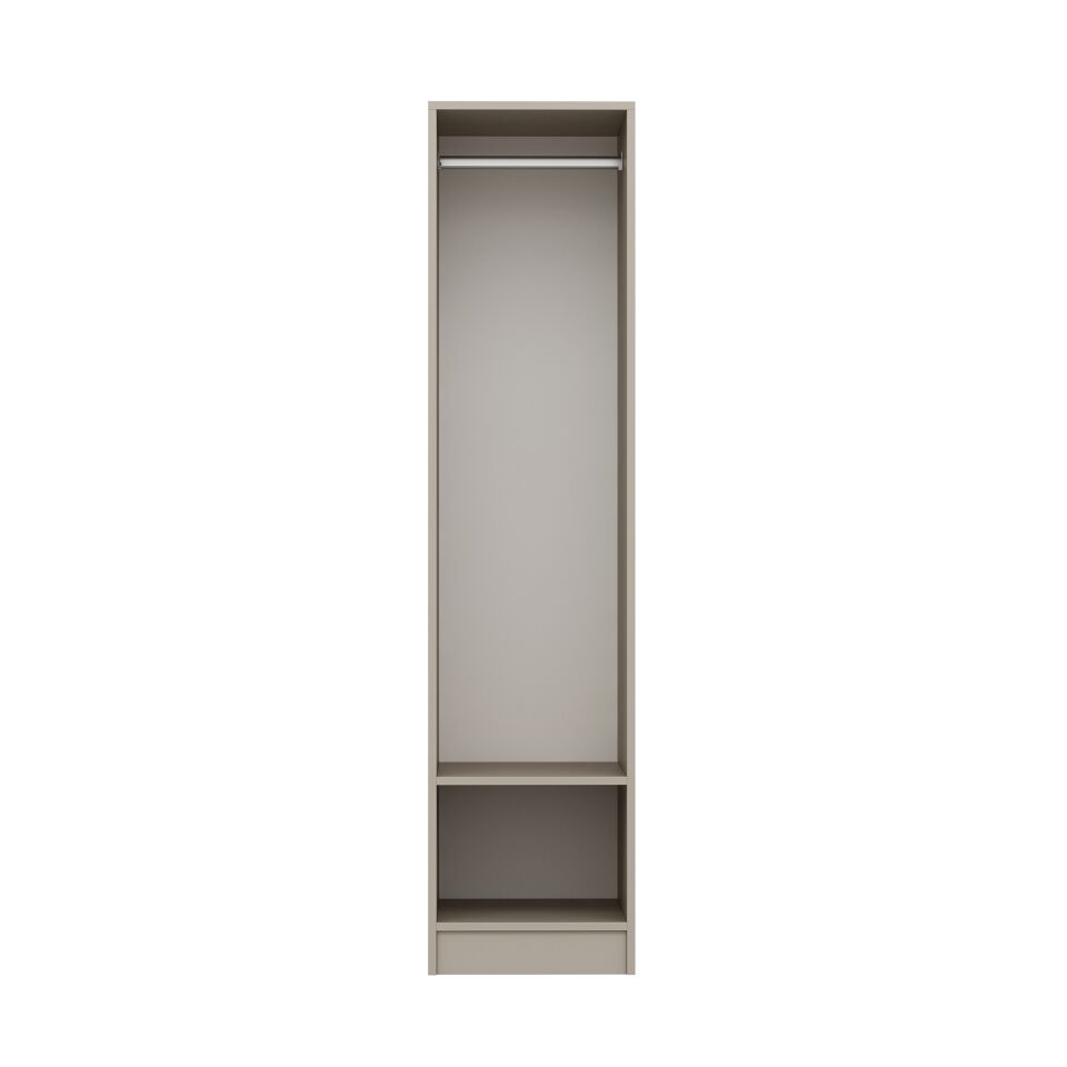 Minar Kale 1 Kapaklı Dolap 190CM - Kumtaşı/Eskitme Beyaz - Askılıklı