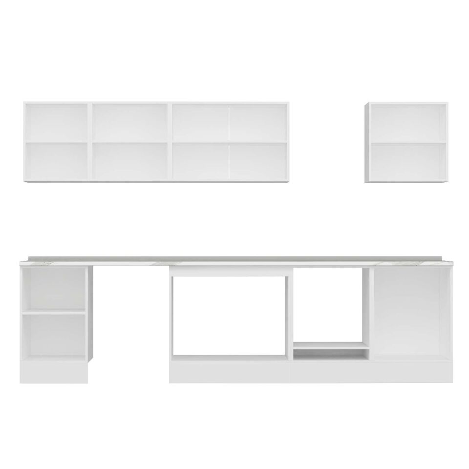 Alvinka 310X210 Cm Klasik Mebran Mutfak Dolabı M-E80S50S60-2 Mebran | Beyaz - Suntalam
