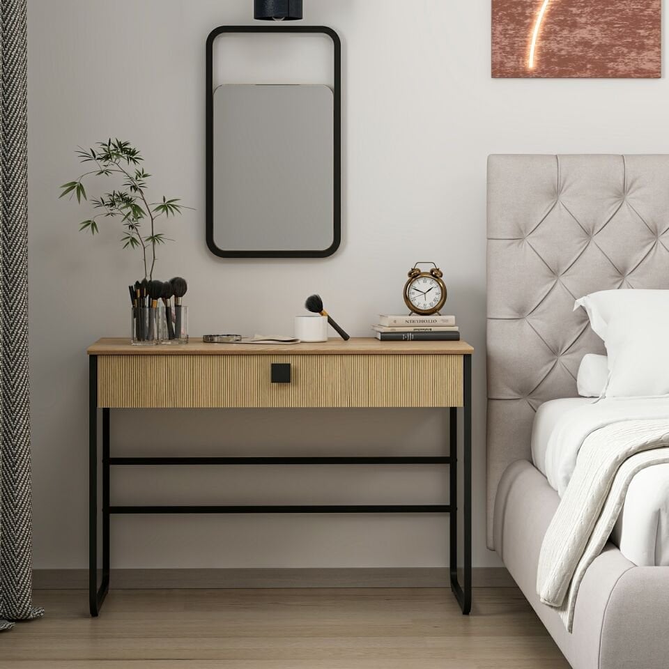 Maren Aynalı Makyaj Masası Derin Sepet Gölge Yunus