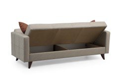 Polya Üçlü Koltuk Bej