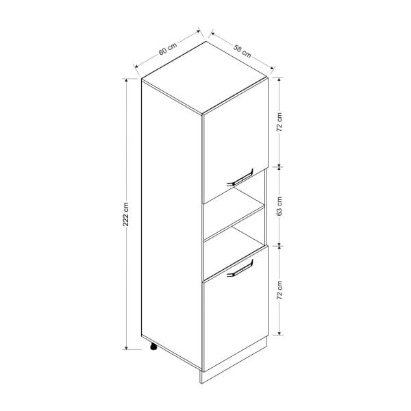 Minar 60 Cm Mutfak Boy Dolabı - Beyaz/Dore D60-D2
