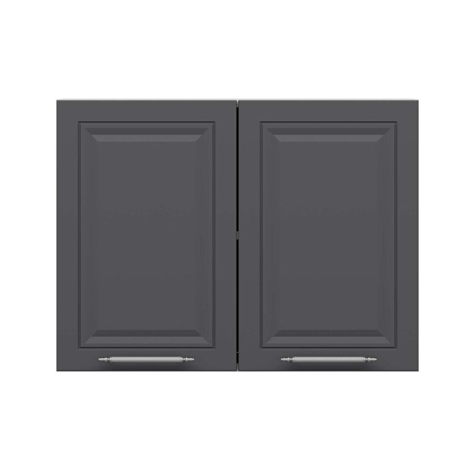 Alvinka Mutfak Modül Mbr_C Üst 2Dk1R 80-H60Cm Dolap Beyaz Antrasit Mdf