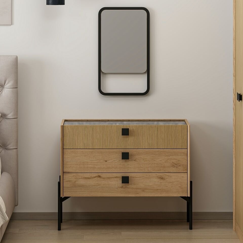 Maren Aynalı Şifonyer Derin Sepet Gölge Yunus