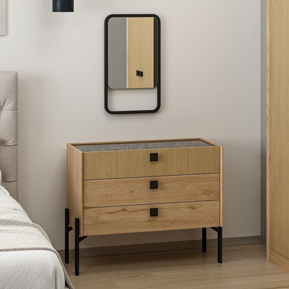 Maren Aynalı Şifonyer Derin Sepet Gölge Yunus