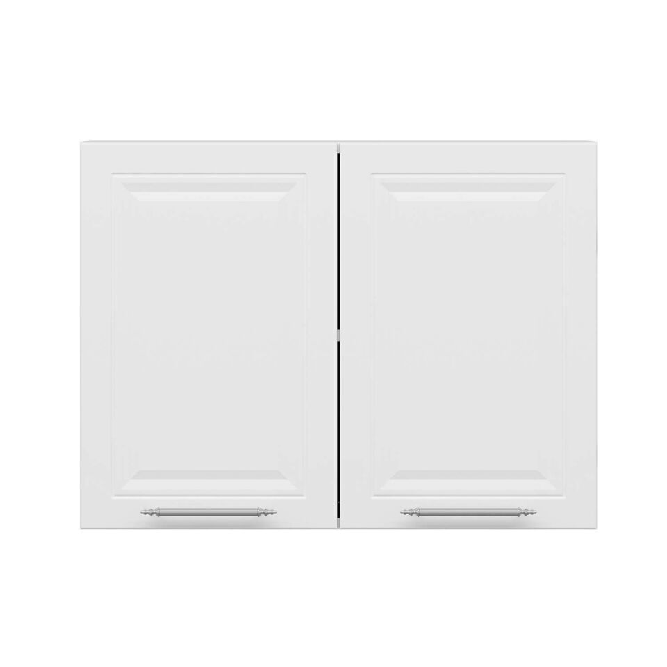 Alvinka Mutfak Modül Mbr_C Üst 2Dk1R 80-H60Cm Dolap Beyaz Beyaz Mdf
