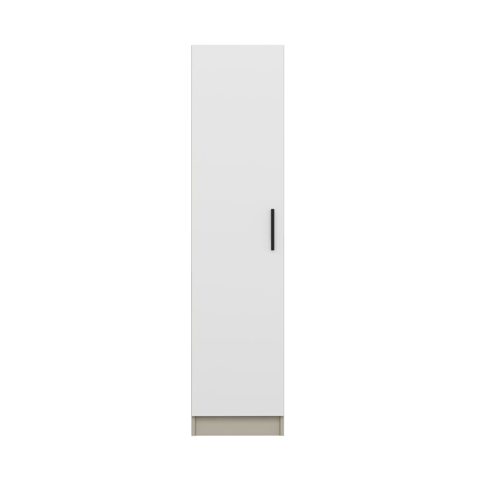 Minar Kale 1 Kapaklı Dolap 210CM - Kumtaşı/Beyaz - Askılıklı